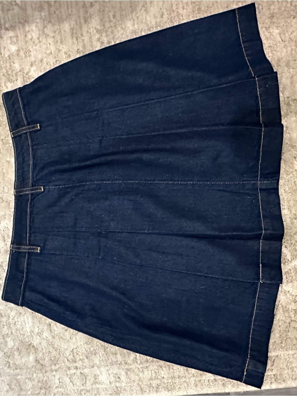 LOFT Dark Blue Denim Pleated Skirt, Size 6 - Picture 6 of 7